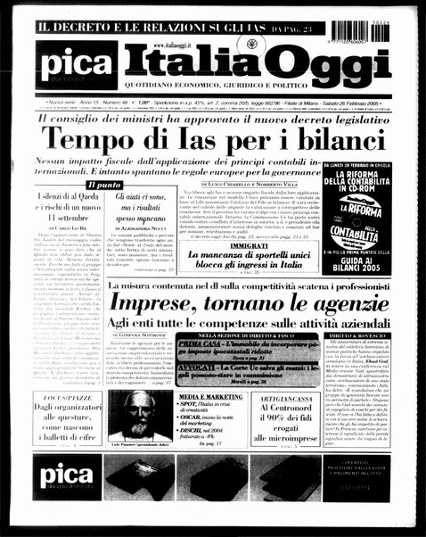 Italia oggi : quotidiano di economia finanza e politica